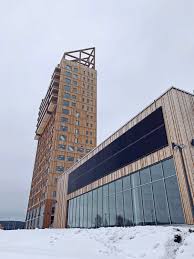 Largest cities and towns in hedmark. Hochhaus Mjostarnet In Brumunddal Holz Gewerbe Industrie Baunetz Wissen