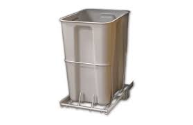 A wooden trash bin cabinet helps no more hiding the trash can under the sink. 24 Qt Pull Out Trash Bin