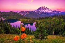 Filmed during the sunrise with the dji inspire 2 drone in 5.2k raw and downscaled to 4k. Mountain And Lake At Sunset Sunsets Nature Background Wallpapers On Desktop Nexus Image 2562929
