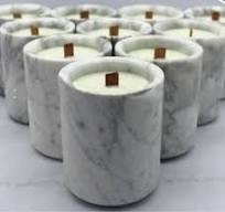 Wholesale Marble Travertine Candle Holder Marble Candle Jars with Lid  Storage Bottles Home Hotel Decoration