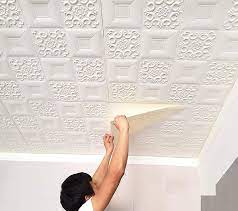 Buy Nasmodo 3d Ceiling Tiles Panel Vinyl Wallpaper Stickers Waterproof Foam Self Adhesive Wall Sticke Wall Stickers Room Wall Panels Bedroom Diy Wall Stickers