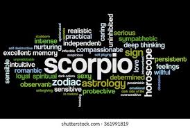 Scorpios must learn to use their power for good.. Conceptual Word Cloud Containing Words Related Stock Vector Royalty Free 361991819
