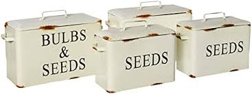 Shop for metal container with lid online at target. Creative Co Op Decorative Metal Bulbs Seeds Seeds Boxes With Lids Set Of 2 Sizes Containers Cream Pricepulse