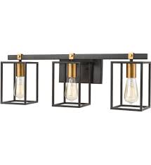 Elk Lighting 46632 3 Cloe Matte Black Brushed Brass 3 Light Bath Vanity Light Black Bathroom Light Fixtures Brass Vanity Light Vanity Lighting