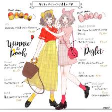 プーさん ピグレットイメージ夏コーデ イラストレーターmeecoのブログ powered by ライブドアブログ ディズニー風ファッション ディズニー 服装 ディズニーファッション
