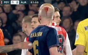 Man arrested after Davy Klaassen left with gashed head by thrown lighter in  bad-tempered Ajax derby | The Standard