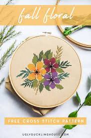 Use 2 strands of embroidery floss for all of the stitches. Fall Flowers Free Cross Stitch Pattern Ugly Duckling House