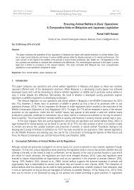Animal welfare act 2015 (act 772). Pdf Ensuring Animal Welfare In Zoos Operations A Comparative Note On Malaysian And Japanese Legislation