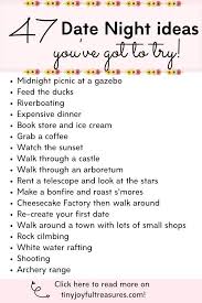47 Fun Date Nights Ideas You Ve Got To Do At Least Once Date Night Ideas For Married Couples Cute Date Ideas Dating