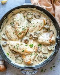 Creamy Mushroom Chicken Recipe Recipe Healthy Fitness Meals Chicken Mushroom Recipes Chicken Recipes