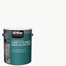 We tried high gloss paint door paint and are we're officially obsessed! Behr Premium 1 Gal White Semi Gloss Direct To Metal Interior Exterior Paint 320001 The Home Depot