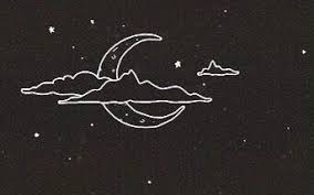 Moon And Clouds Tattoo Cloud Tattoo Moon Tattoo Rain Cloud Tattoos Vector illustration in outlines isolated. moon and clouds tattoo cloud tattoo