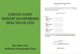 Berikut link atau tautan untuk mengunduh surat lamaran lembaga negara Contoh Surat Mandat Musrenbang Desa 2020 Media Desa