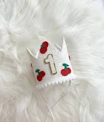 Cherry 1st Birthday Crown || Cherry Crown || Cherry White Crown || Cherry  Birthday Party || Cherry Birthday Theme || Cherry || Any Age