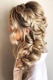 46 Unforgettable Wedding Hairstyles For Long Hair 2019 Elegant To The Side Hairstyle With Braided Hairstyles For Wedding Wedding Hair Side Thick Hair Styles