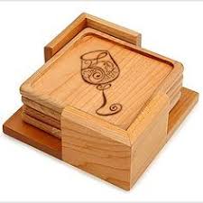 Wine On Glass Personalized Coaster Set Square Wood Coaster Set Engraved Coasters Custom Wood Coaster Set Of 4 Engraved Coasters Wood Coasters Personalized Coaster Set