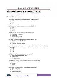 What is a timeline of american history? Yellowstone National Park Worksheets 99worksheets