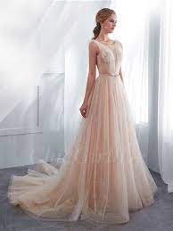 Duchesse linie v ausschnitt lange ärmel satin hof schleppe brautkleid mit spitze. Elegante A Linie Ruckenfreies Tull Spitze Brautkleid Champagner Mit Schleppe
