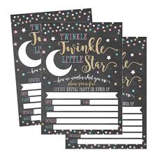 25 Twinkle Little Star Gender Reveal Baby Shower Party Invitation Cards He Or She Personalized For Gender Neutral Unisex Invites Guess If It S A Boy Or Girl Sprinkle Fill In The Blank
