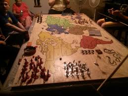 Parent And Kids Build An Awesome Risk Themed Boardgame Room Risk Games Board Game Table Table Games