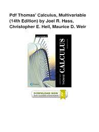Check spelling or type a new query. Pdf Thomas Calculus Multivariable 14th E Pdf