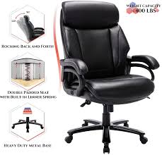 High Back Big Tall 400lb Bonded Leather Office Chair Large Executive Desk Computer Swivel Chair Ergonomic Design For Lumbar Support In 2020 Office Chair Leather Office Chair Bonded Leather