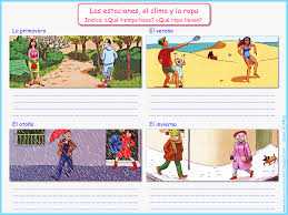 Las Estaciones El Clima Y La Ropa Espanol Actividades Clima
