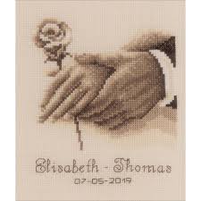 Items listed as a chart and fabric will include the chart and recommended fabric (you'll need to supply the floss). Wedding Rings Cross Stitch Kit By Vervaco V0179745