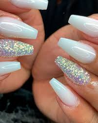 I think the prettiest acrylic nails are the ones painted to look natural. 120 Best Coffin Nails Ideas That Suit Everyone Acrylic Nails Coffin Glitter White Coffin Nails Shiny Nails Designs