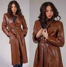 Vintage 70s Leather Trench Coat Chocolate Brown By Lotusvintageny 125 00 Leather Coat Womens Leather Trench Coat Fashion