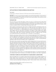 Radiocarbon dating method was developed by willard and libby to determine the age of wood or animal fossils. Pdf Applications Of Radiocarbon Dating Method