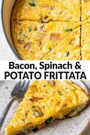 A Healthy Satisfying Oven Baked Egg And Potato Frittata With Spinach And Cheese Add Bacon Use Leftov Brunch Egg Dishes Potato And Egg Recipe Potato Frittata