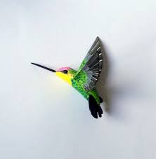 Colibri Art Papier Mache Oiseau Sculpture Ornement De Etsy Hummingbird Art Bird Sculpture Art