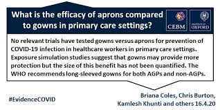 Eye protection means more than just wearing the contact lenses or glasses you may use for vision correction. What Is The Effectiveness Of Protective Gowns And Aprons Against Covid 19 In Primary Care Settings The Centre For Evidence Based Medicine