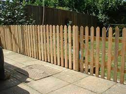 White picket design accents, supports and protect flower beds, walkways and lawns. Picket Fence Made From Recycled Pallets Sizes Ranging From 6 Inch High To 30 Inch High Made To Order 12 In Fence Planning Fence Design Pallet Projects Garden