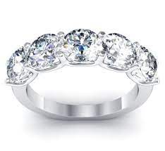 3 00cttw U Prong Round Diamond Five Stone Ring Eternity Ring Diamond Diamond Bands Diamond Anniversary Bands