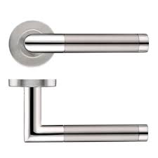 The stainless steel door material also has a fireproof option and can hold up to wind, rain and other elements, ideal for exterior installations. Mitred Duo Door Handle Zcs2110ssps At Simply Door Handles