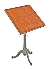 19th Century Original Tilting Top Drafting Table With Original Cabriole Style Three Legged Weighted Cast Iron Base And Refinished Varnished Birch Wood Drawing B Drafting Table Table Birch Wood