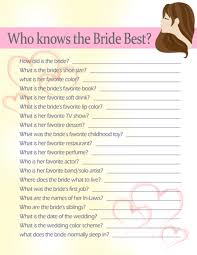 Let's see how well she knows her groom! 10 Fun Bridal Shower Game Ideas Holidappy