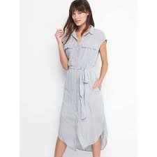 Gap Women Cap Sleeve Shirtdress 64 Liked On Polyvore Featuring Dresses Tall Tall Midi Dress Button F Petite Shirt Dress Striped Shirt Women Shirt Dress