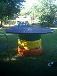 Security Check Required Tire Garden Old Tires Tire Table
