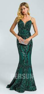 Chic Robe De Soiree Sirene Vert Sapin En Dentelle De Sequins Dos Echancre Persun Fr Green Prom Dress Dark Green Prom Dress Evening Dresses Prom
