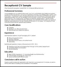 Most resume templates in this category will work best for jobs in architecture, design, advertising. Receptionist Cv Sample Myperfectcv Job Resume Samples Receptionist Jobs Receptionist