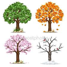 Dort Mevsim Stok Illustrasyon 62671541 Dort Mevsim Gorsel Sanatlar Sonbahar Agaclari