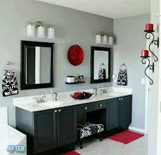 The natural color of the material is always suitable to pair with any tones, including also with black. I Love Black Red Black Bathroom Decor Gray Bathroom Decor Red Bathroom Decor