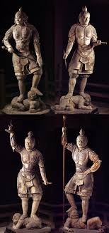 los 4 shitennos son como nuestros arcangeles protegen de los malos espiritus el recinto sagrado cada uno lleva un elemento significativo en アートのアイデア 四天王 仏像