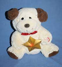 Dan Dee Singing Dog Jesus Loves Me Stuffed Cream Plush Soft Toy Light Up Star 8 Plush Dog Dog Toys Cuddly