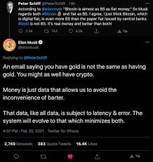 Elon musk, the ceo of tesla and spacex, has been a key proponent in the latest surge of interest in dogecoin, according to analysts, as he consistently tweets about the cryptocurrency. Elon Musk Drops The Mic On Peter Schiff Cryptocurrency