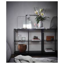 Vittsjo Shelving Unit Black Brown Glass 100x93 Cm Ikea Vardagsrum Forvaring Sovrum Hyllor Hylla Dekor