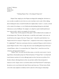 Qualitative research paper 45 population sample, so your study is limited by the number of participants, or that you used a convenience sample. A Paper On Filipino Time Norm Social Philippines